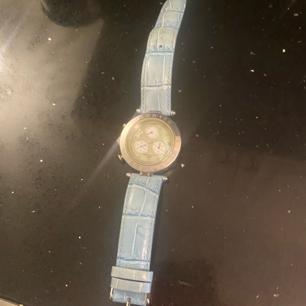 Klaus Kobec watch with diamond dial detail